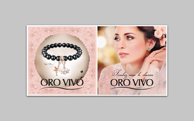 PLV affiche 92 x 92 cm  | Campagne mise en avant de bijoux charm été 2014 Orovivo Suisse & Allemagne .